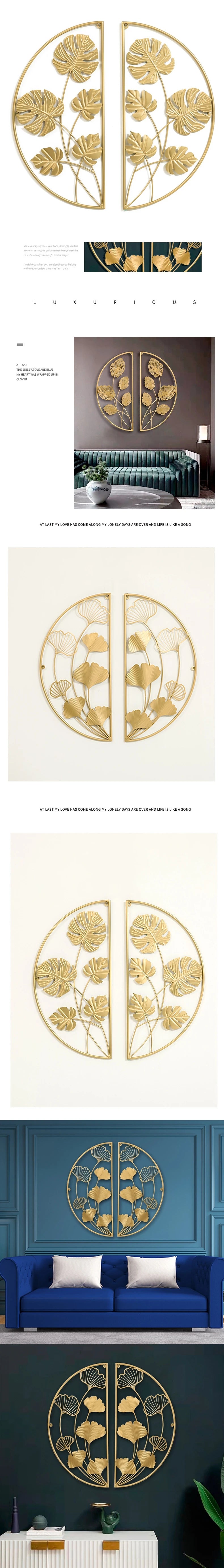 Wall Decor Large Nordic Bedroom Living Room Hanging Metal Modern Accents Art Gold Luxury Decorative Home Wall Decor for Home