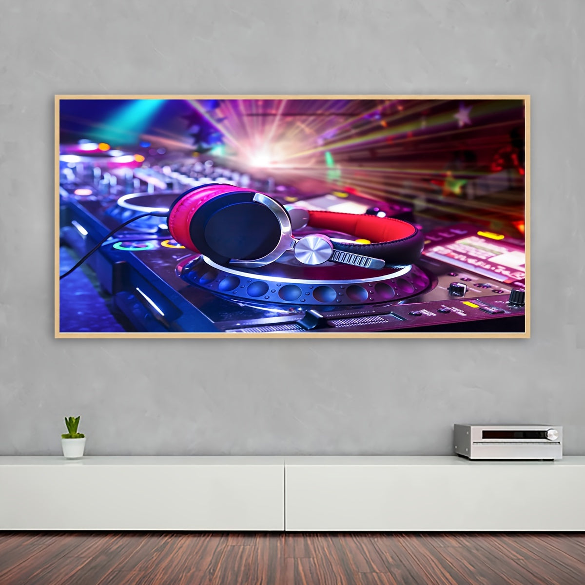 1pc Unframed Musical Theme Canvas Print Poster, DJ Mixer Painting, Canvas Wall Art, Artwork Wall Painting For Bar, Cafe, Gift, Bedroom, Office, Living Room, Wall Decor, Home And Dormitory Decor