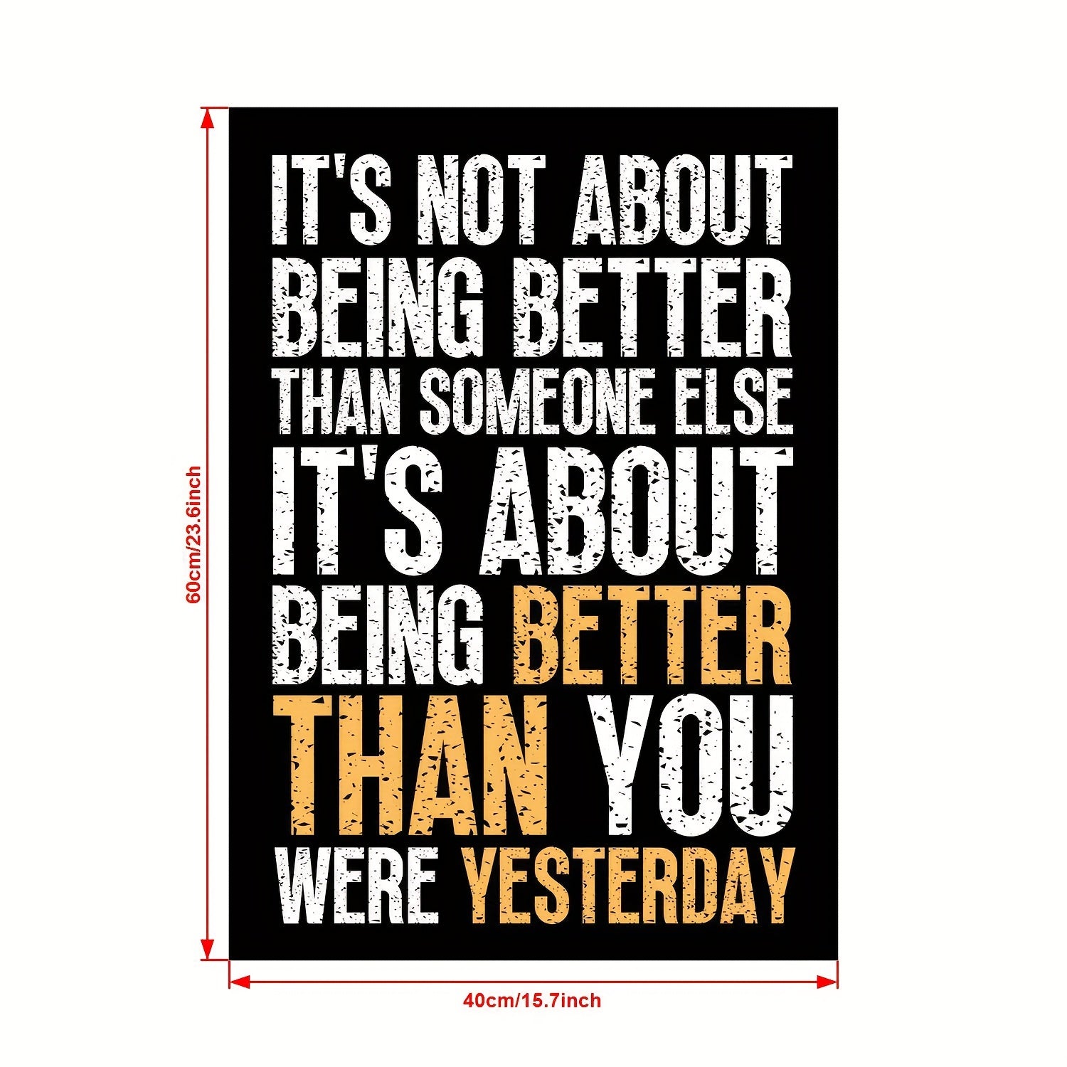 1pc Art Canvas Poster, It's Not About Being Better, Inspirational Quotes Wall Art Poster, Artwork Wall Painting For Bathroom Bedroom Office Living Room Home Wall Decor, No Frame
