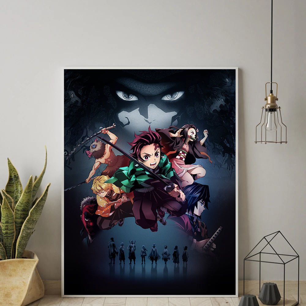 1pc Vibrant Japanese Anime Canvas Print Poster - High-Definition Artwork, Versatile Room Decor, Unique Gift for Anime Fans, Frameless Design, Beautiful Wall Art, Iconic Anime Characters - Perfect for Living Room, Bedroom, Off