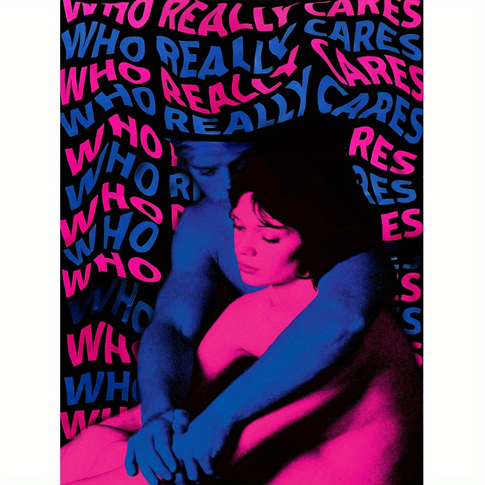 Canvas Music Album Print Poster - 1pc Who Really Cares Wall Art - Artwork Wall Painting For Bathroom Bedroom Office Living Room Wall Decor, Aesthetic Home Decoration, No Frame