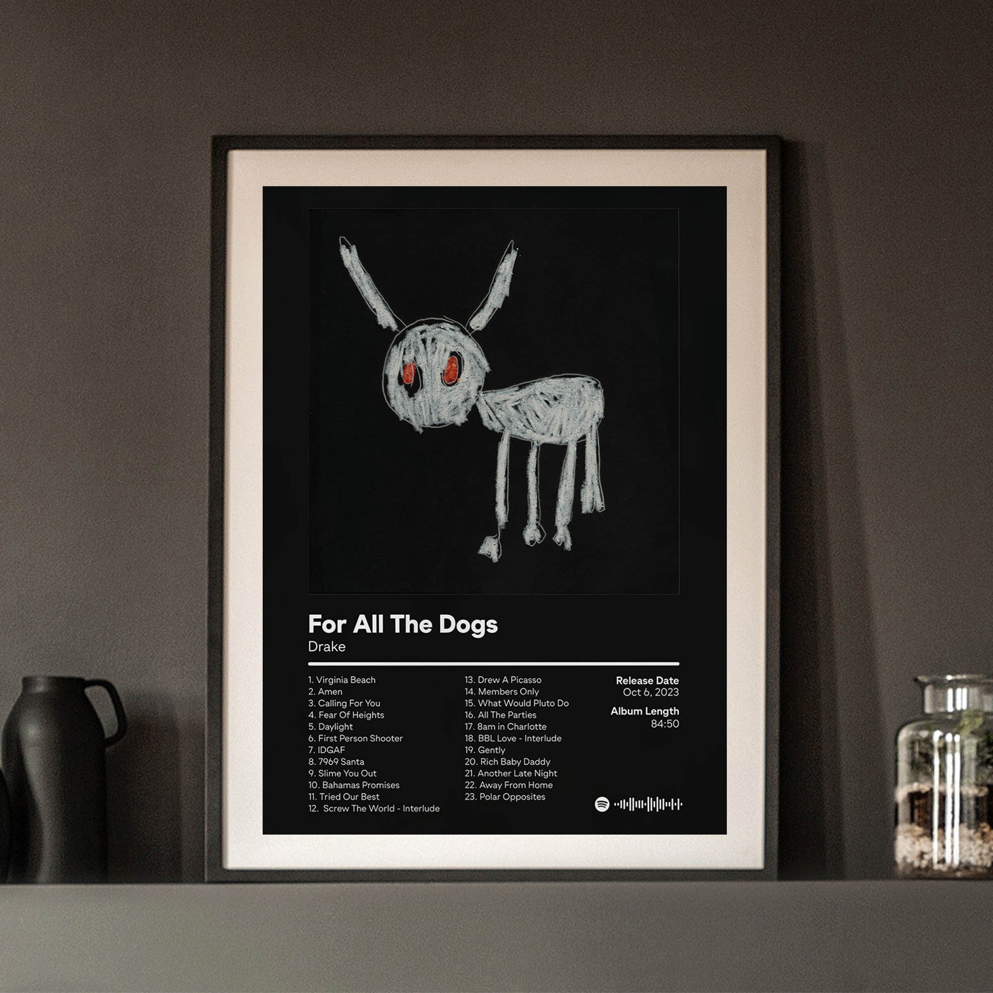 1pc Unframed Music Album Cover Poster, Artwork Wall Painting For Living Room Bedroom Bathroom Office Hallway Wall Decor, Canvas Print, Creative Poster, Canvas Art, Funny Wall Art, Poster Prints, Modern Painting Prints, Idea G