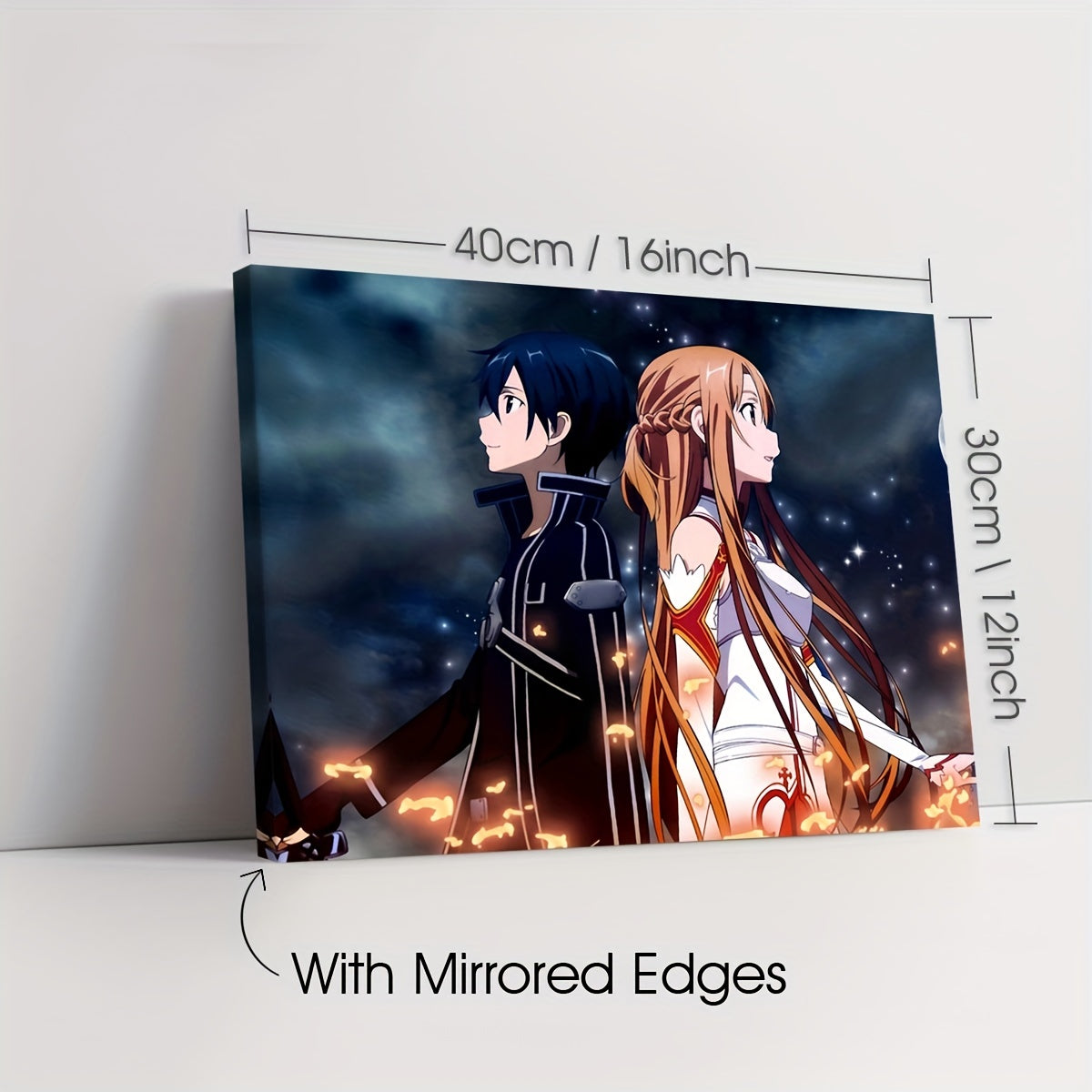 1pc Wooden Framed Canvas Poster, Nordic Style, Anime, Sword, Online Games, Canvas Posters, Wall Art Home Decoration, Wall Decor, For Living Room, Bedroom, Office, Restaurant, Bar Bathroom Decor, Waterproof, Painting, Artwork,