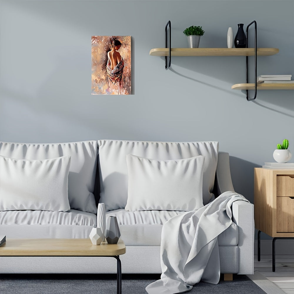 1pc Wood Frame Canvas Painting Beautiful Oil Painting On Canvas Wall Art, Artwork Wall Painting For Bathroom Bedroom Office Living Room Home Wall Decor, Aesthetic Room Decor, 11.8inx15.7inch