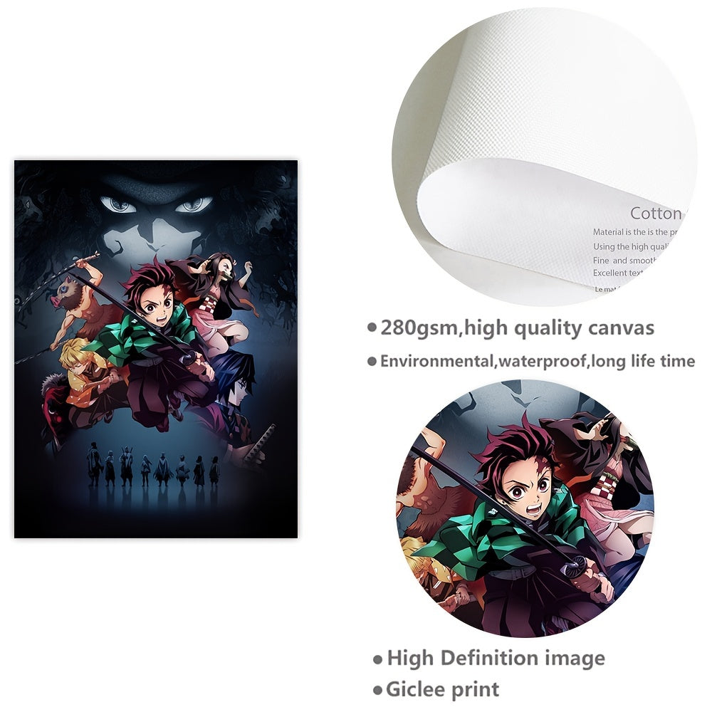 1pc Vibrant Japanese Anime Canvas Print Poster - High-Definition Artwork, Versatile Room Decor, Unique Gift for Anime Fans, Frameless Design, Beautiful Wall Art, Iconic Anime Characters - Perfect for Living Room, Bedroom, Off