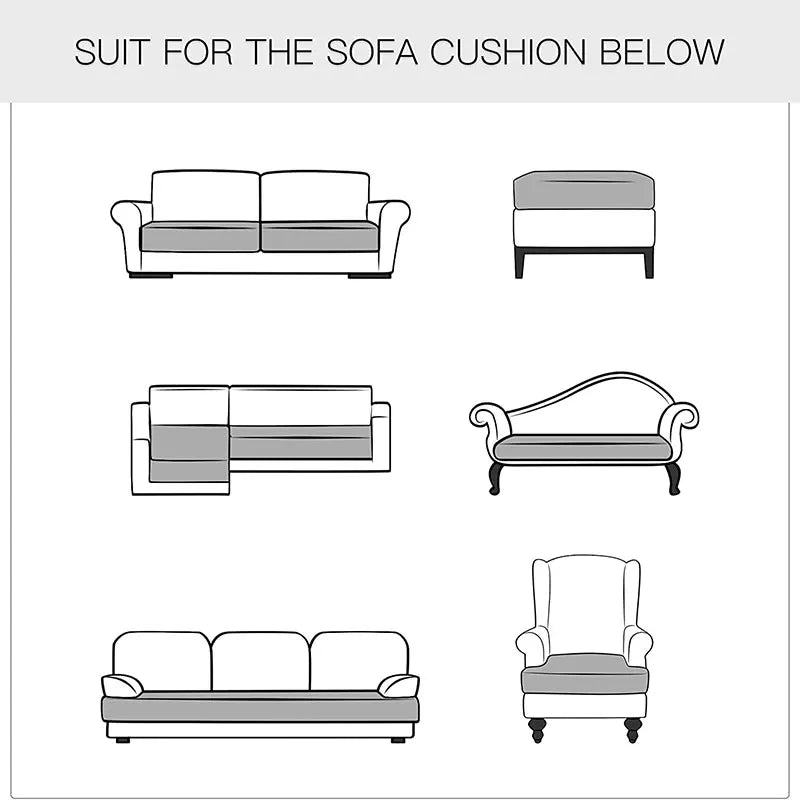 Velvet sofa seat cover cushion cover thick Jacquard solid soft stretch sofa slipcovers funiture protector