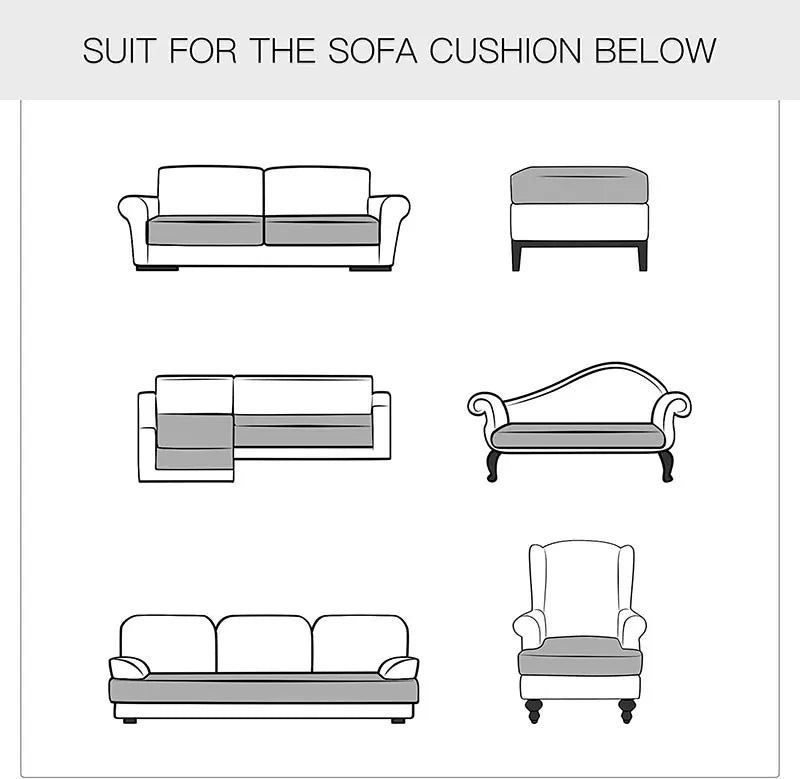 Velvet sofa seat cover cushion cover thick Jacquard solid soft stretch sofa slipcovers funiture protector