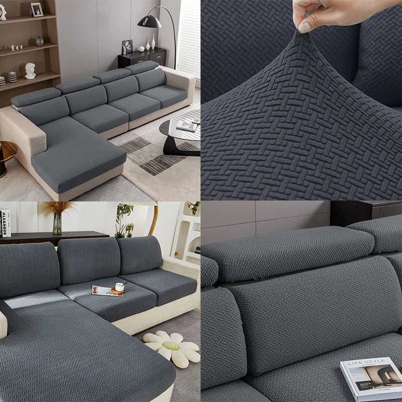 Thick Jacquard Sofa Seat Cushion Cover Funiture Protector Stretch Couch Covers ForLiving Room Removable Seat Slipcover Kids Pets