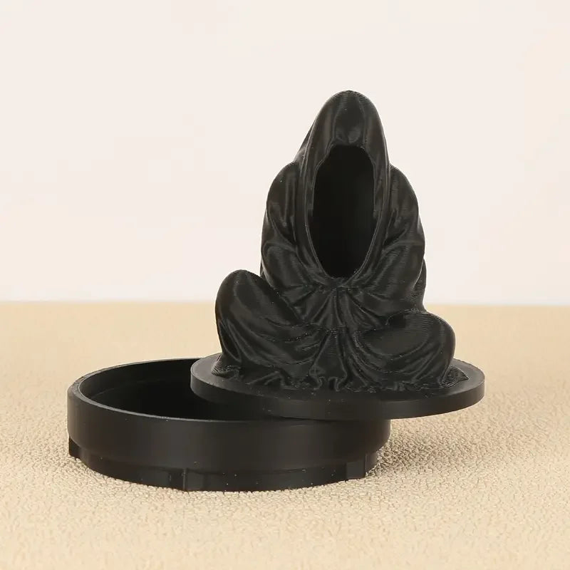 Grim Reaper Candle Holder - Spooky Halloween Decor, Durable Plastic Tabletop Statue for Meditation & Gothic Home Accents
