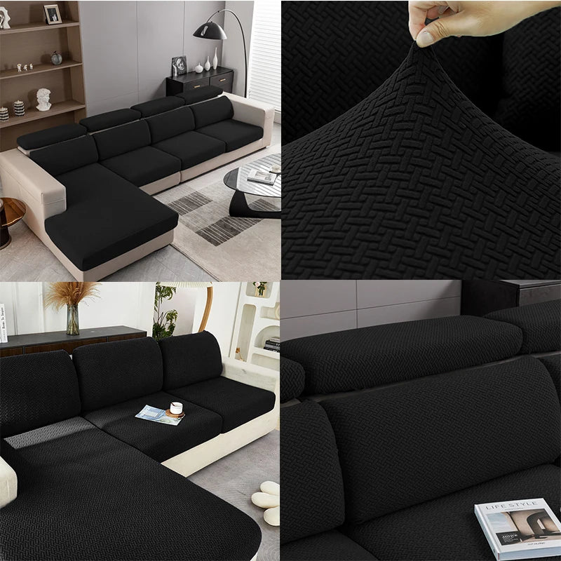 Thick Jacquard Sofa Seat Cushion Cover Funiture Protector Stretch Couch Covers ForLiving Room Removable Seat Slipcover Kids Pets