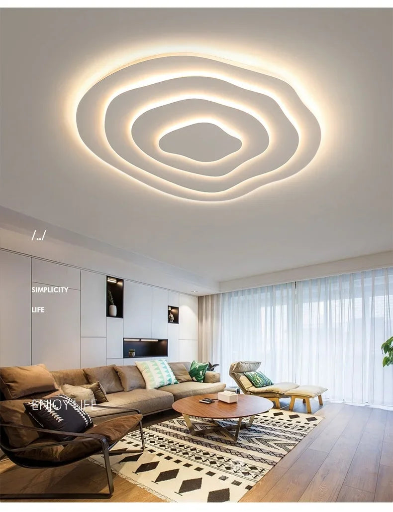 Nordic Corrugated Bedroom Chandeliers Creative Atmosphere Flush Mount Ceiling Light Designer Funiture Living Room Terrace Lamp