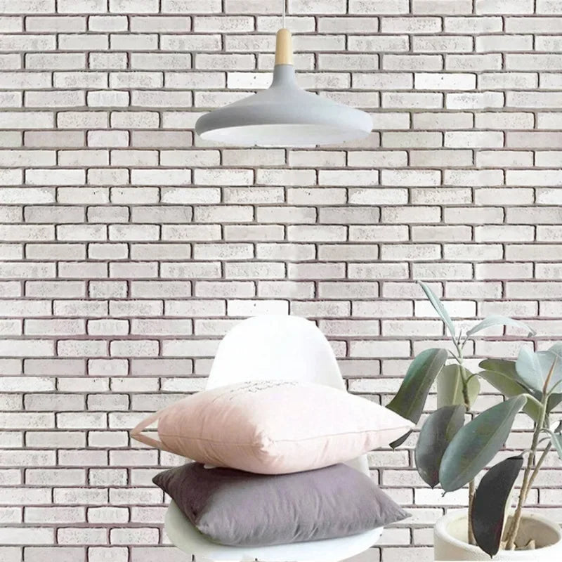 Room Decoration3D Retro Brick Wall Panels, Waterproof Self-Adhesive Wallpaper For Commercial Home Decor - Peel & Stick Textured