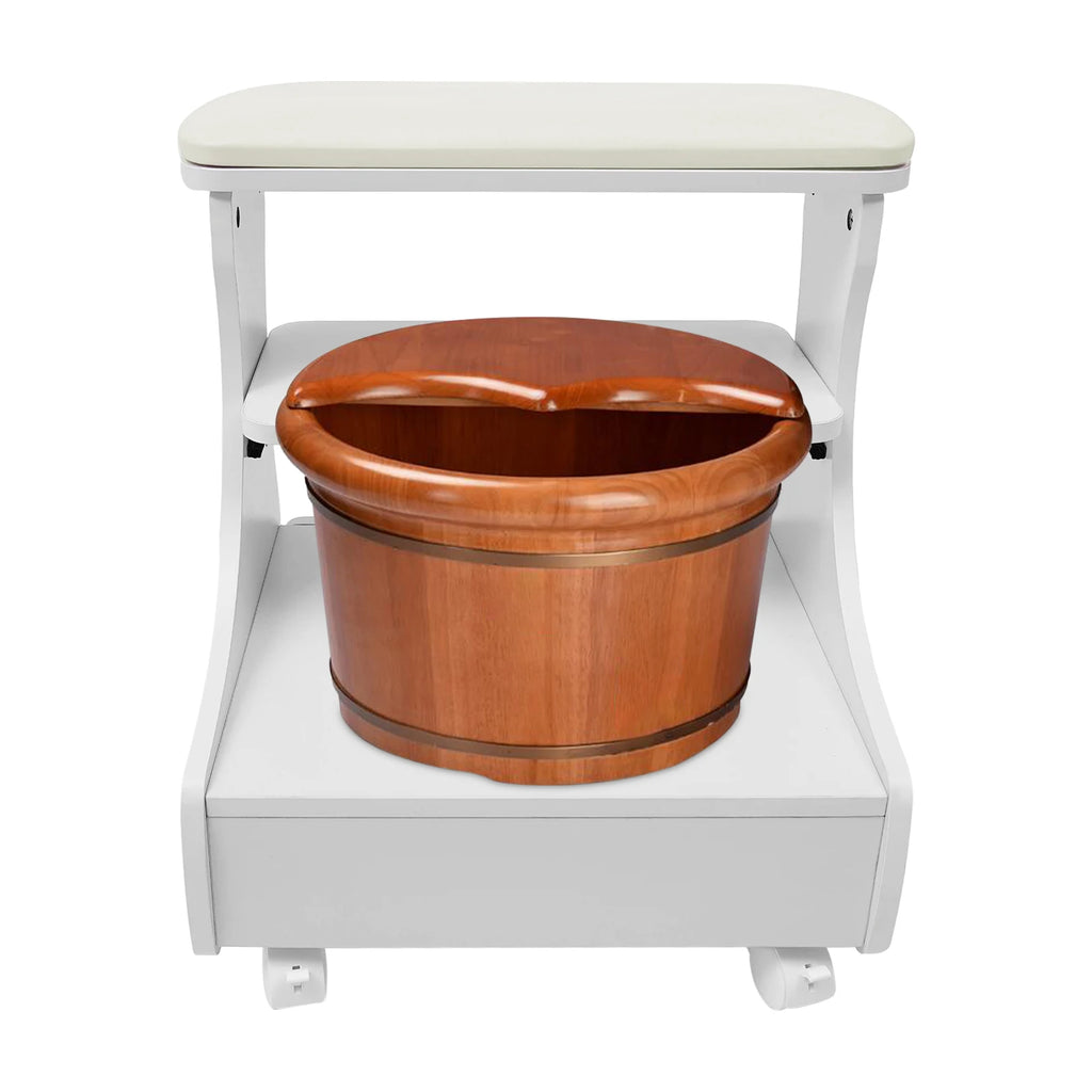 Foot Rest Pedicure Manicure Funiture Trolley for Foot Bath, Footbath Stool with Wheels