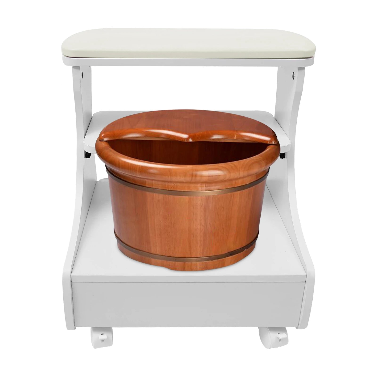 Foot Rest Pedicure Manicure Funiture Trolley for Foot Bath, Footbath Stool with Wheels