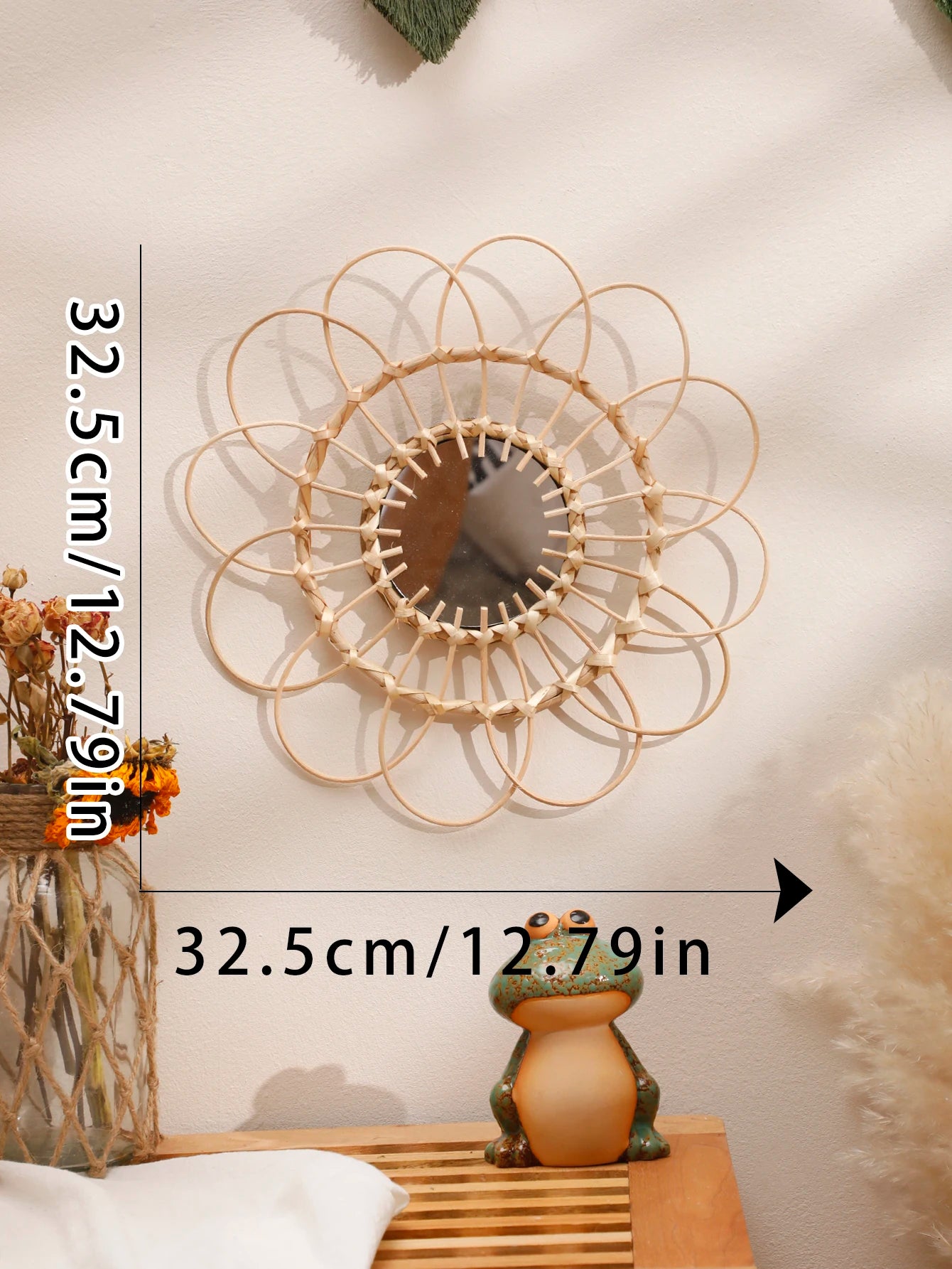 Decorative Mirror Wall Decor Hand Knitting Wall Art Handmade Wall Mirror Room Decors Aesthetic Mirror For Bedroom Living Room
