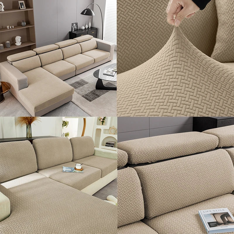 Thick Jacquard Sofa Seat Cushion Cover Funiture Protector Stretch Couch Covers ForLiving Room Removable Seat Slipcover Kids Pets
