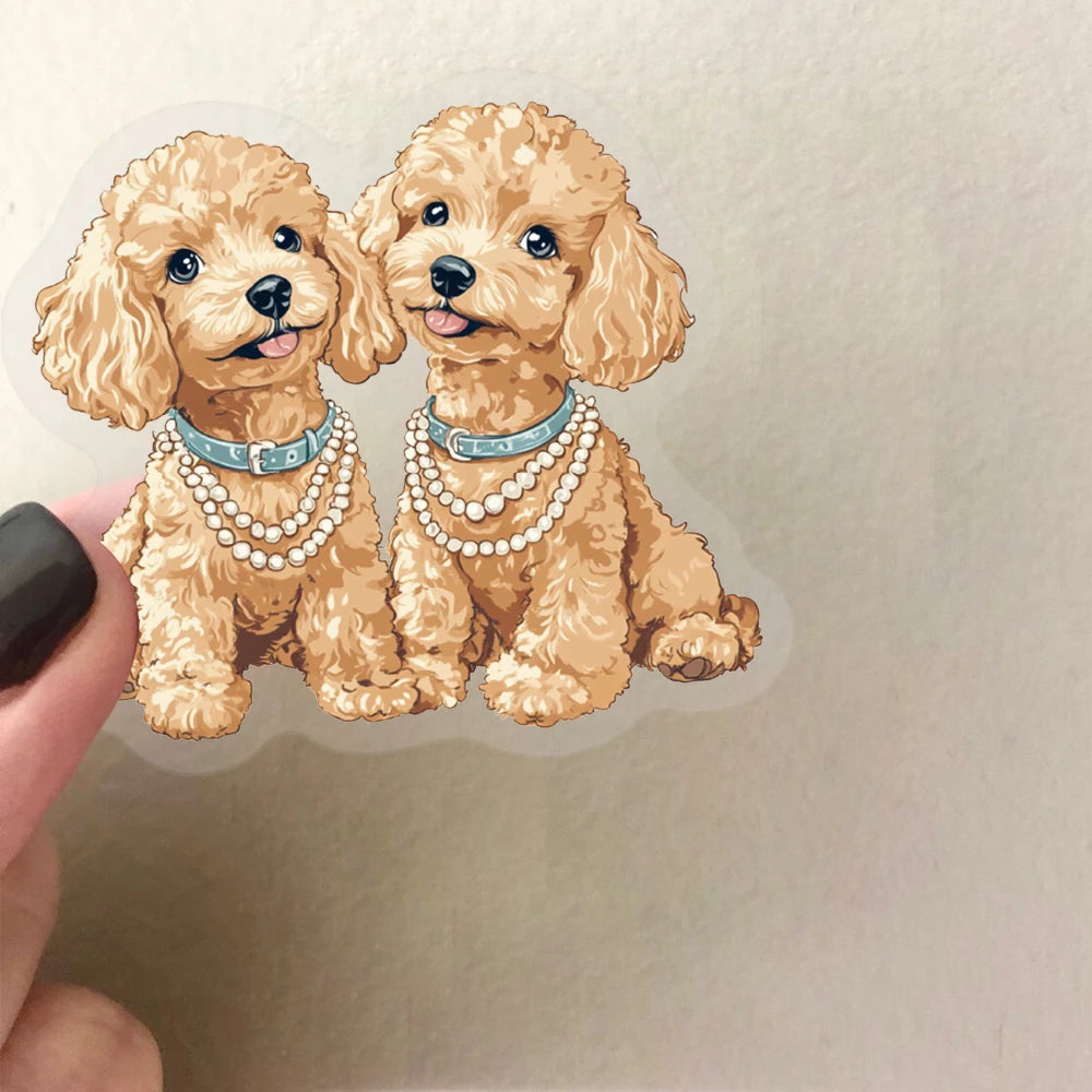 50pcs Retro American Puppy Transparent Stickers Dog Animals Decals for Party Decor Home Accents Luggage Scooters & More