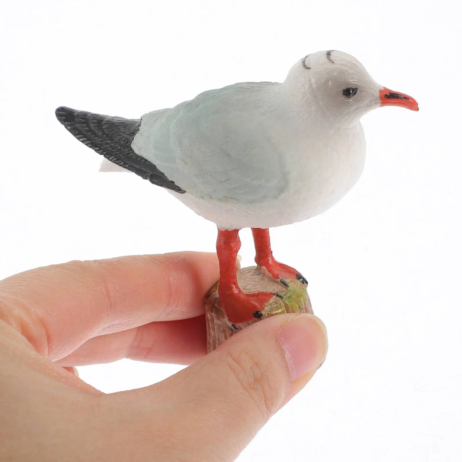 1pc Seagull Statue Red-billed Gull Model Nautical Seagull Figurine Miniature Home Decoration Plastic Seagull Figure For Car