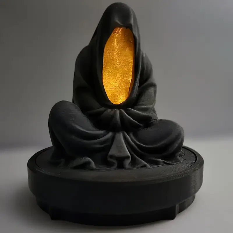 Grim Reaper Candle Holder - Spooky Halloween Decor, Durable Plastic Tabletop Statue for Meditation & Gothic Home Accents