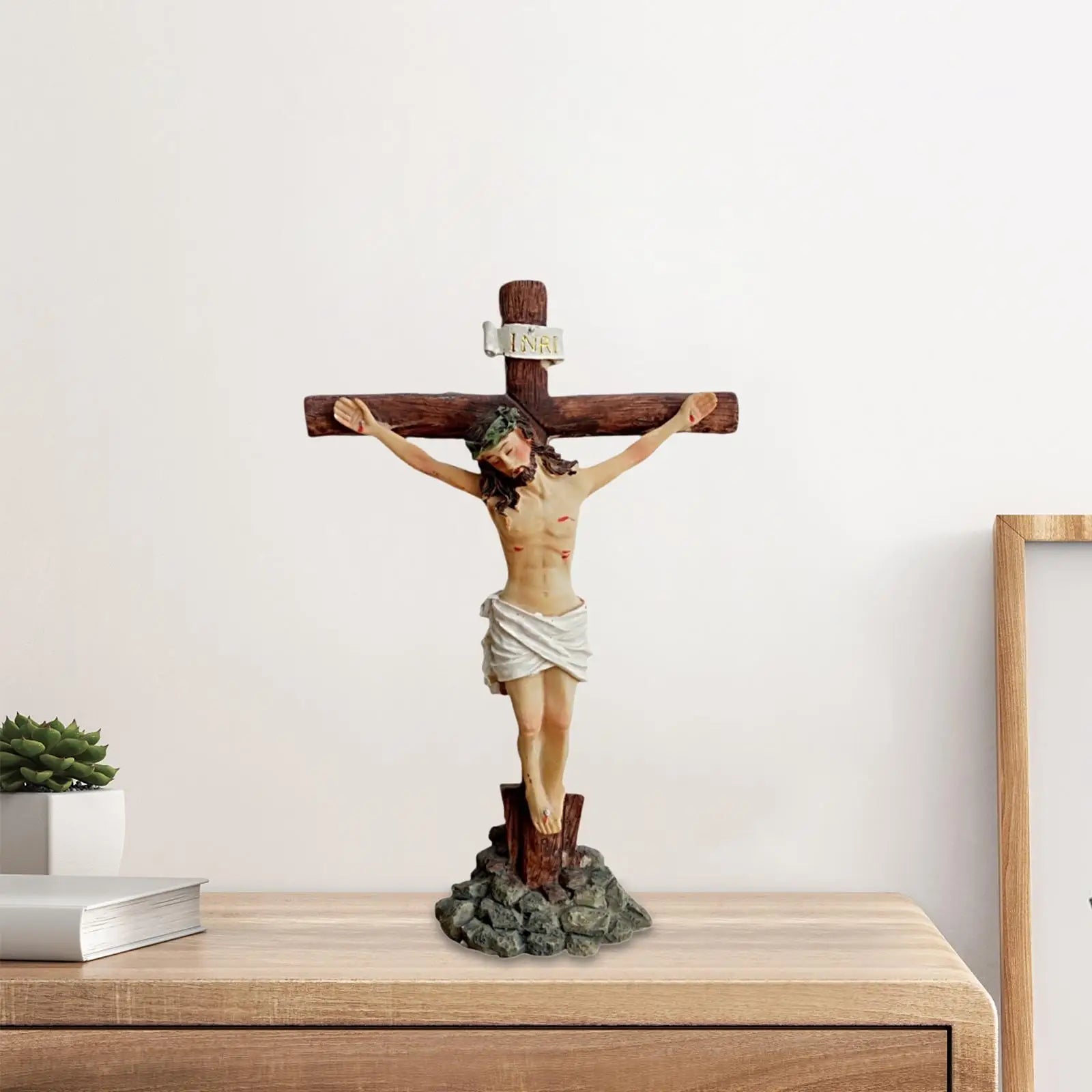 Jesus Crucifix Cross Home Accent Standing Cross for Living Room Home Hotel