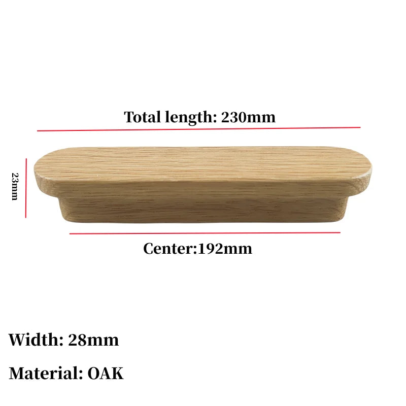 Nordic Wood Furniture Handles OAK  Walnut Knob Wooden T Bar Wardrobe Pulls Luxury Decoration Wooden Funiture Hardware
