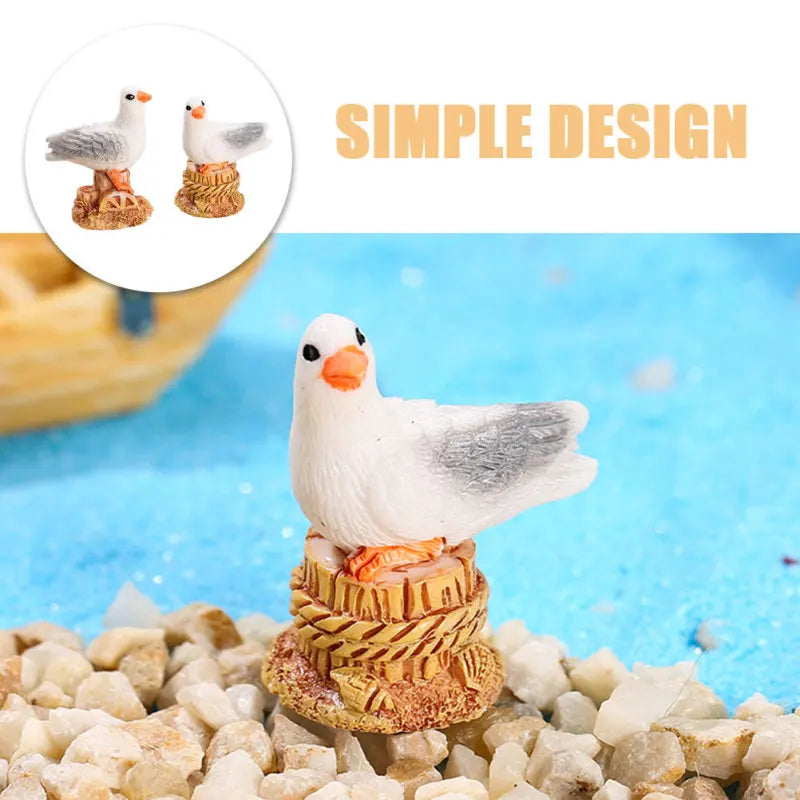 10Pcs Seagull Figurine Ocean Bird Statue Animal Garden Statues Seagull Sculpture Outdoor Decorations Bird Decoration Home Office