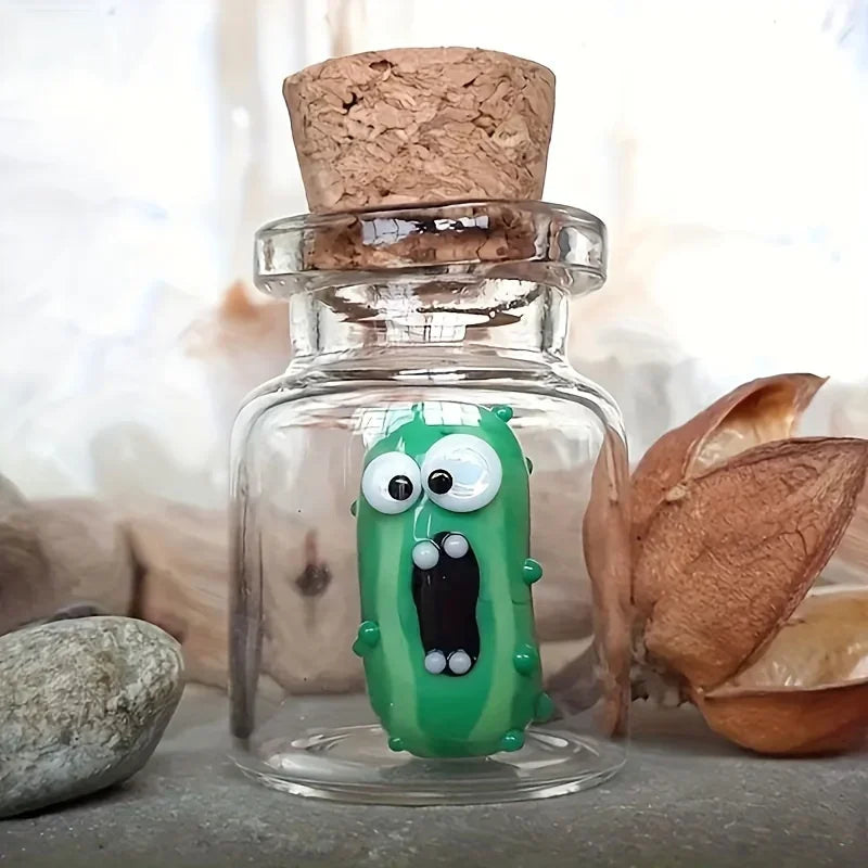 Funny Screaming Cucumber Jar Mini Glass Decorative Gourmet Party Favour Perfect for Multifunctional Home Accents Practical Hooks