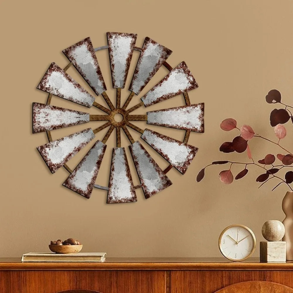 Vintage Wood Windmill Wall Decor Rustic Style Country Theme Windmill Home Decor Unique Hanging Rustic Wall Art Farmhouse Porch
