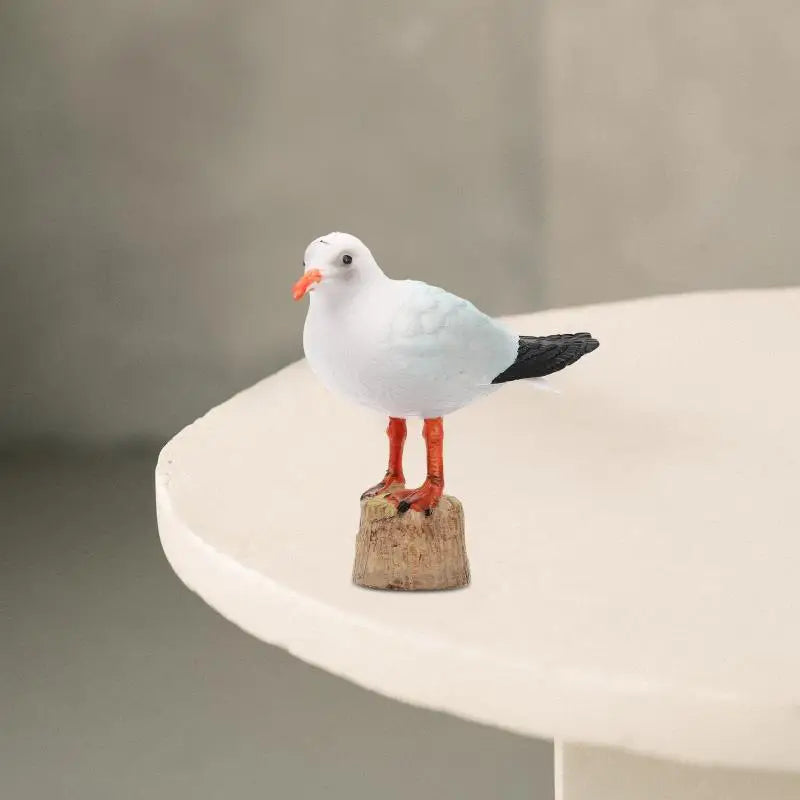 1pc Seagull Statue Red-billed Gull Model Nautical Seagull Figurine Miniature Home Decoration Plastic Seagull Figure For Car