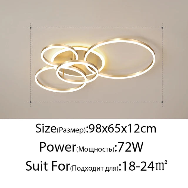 Modern LED Chandelier Lighting For Living Room Bedroom kitchen Study Ceiling Light Indoor Lamp Round Ring Lustre Home Decoration