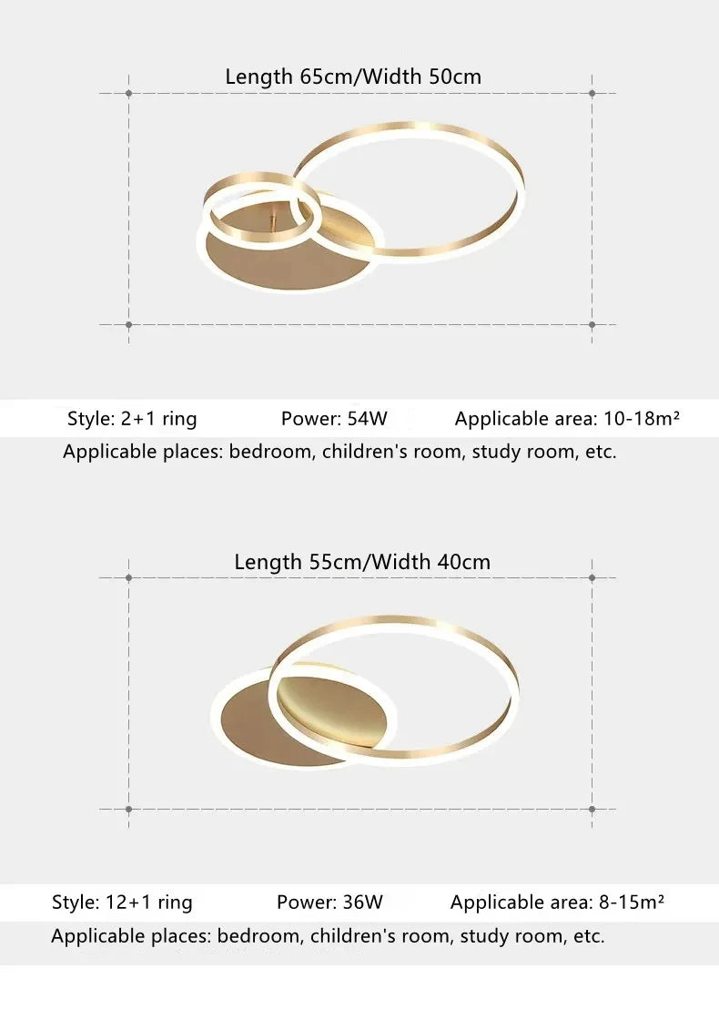 Modern LED Chandelier Lighting For Living Room Bedroom kitchen Study Ceiling Light Indoor Lamp Round Ring Lustre Home Decoration