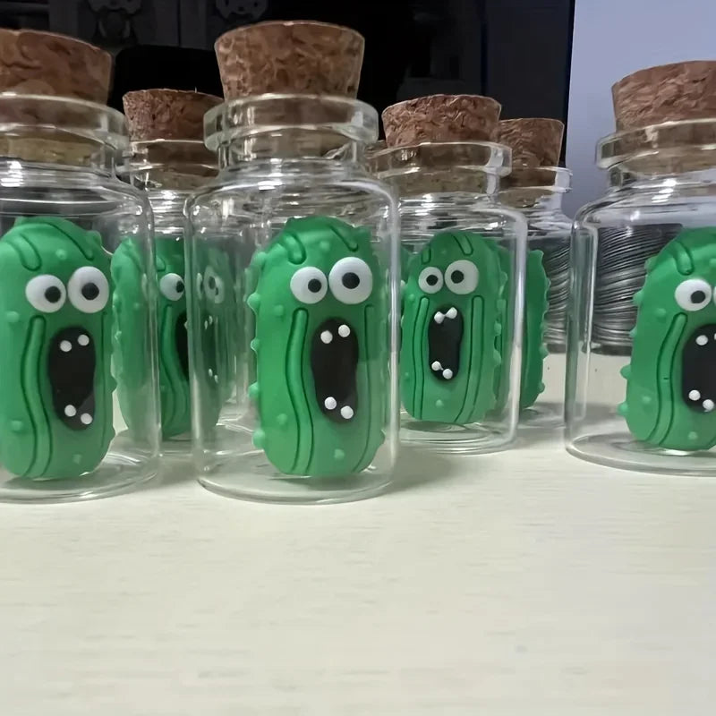 Funny Screaming Cucumber Jar Mini Glass Decorative Gourmet Party Favour Perfect for Multifunctional Home Accents Practical Hooks