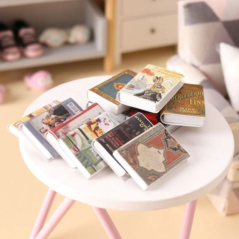 10pcs 1/12 Dollhouse Miniature Mini English Book for Blyth BJD OB11 Doll House Funiture Decor Accessories