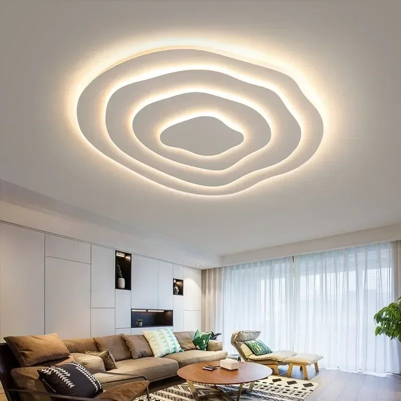 Nordic Corrugated Bedroom Chandeliers Creative Atmosphere Flush Mount Ceiling Light Designer Funiture Living Room Terrace Lamp