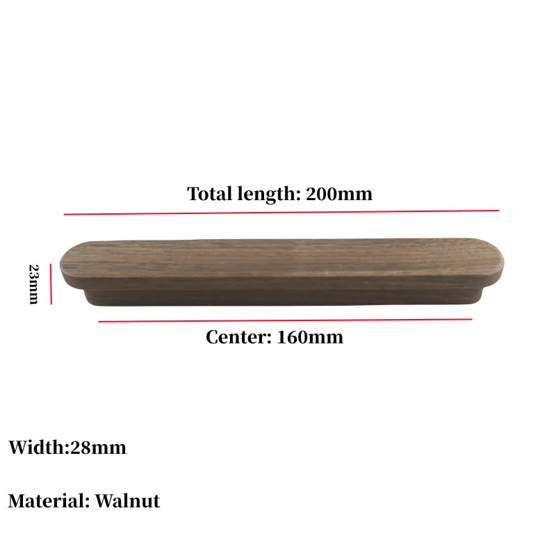 Nordic Wood Furniture Handles OAK  Walnut Knob Wooden T Bar Wardrobe Pulls Luxury Decoration Wooden Funiture Hardware