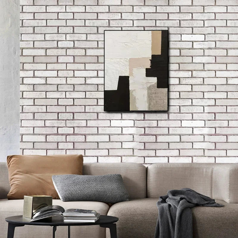 Room Decoration3D Retro Brick Wall Panels, Waterproof Self-Adhesive Wallpaper For Commercial Home Decor - Peel & Stick Textured