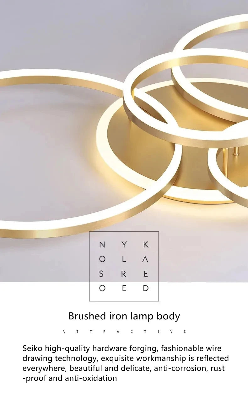 Modern LED Chandelier Lighting For Living Room Bedroom kitchen Study Ceiling Light Indoor Lamp Round Ring Lustre Home Decoration