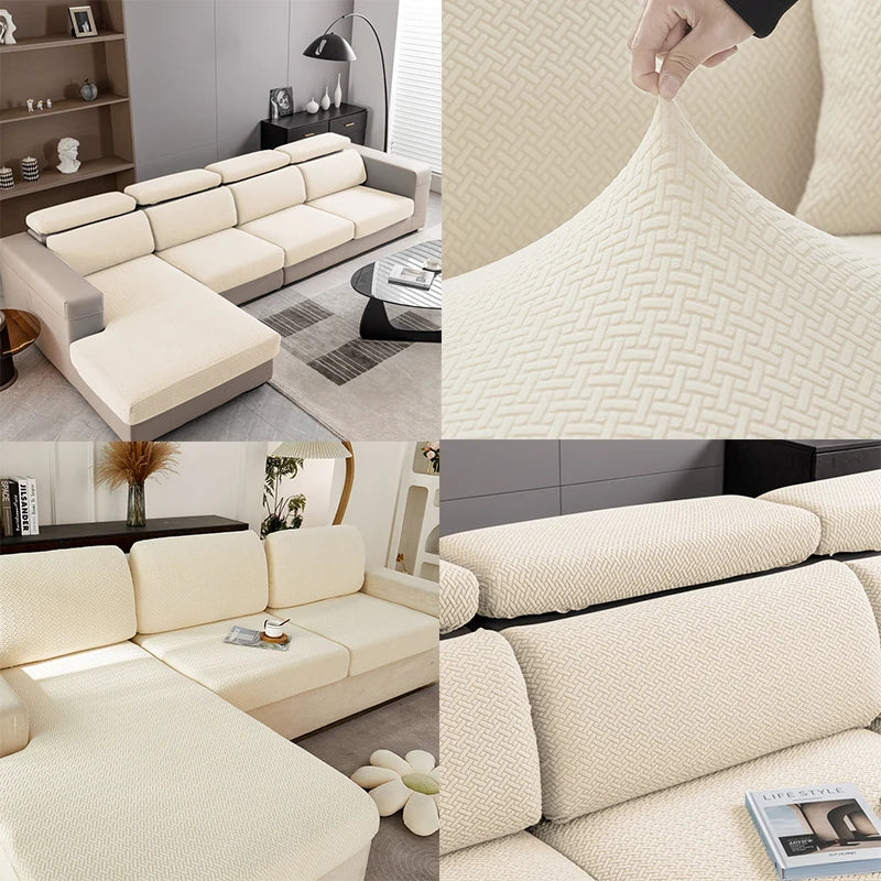 Thick Jacquard Sofa Seat Cushion Cover Funiture Protector Stretch Couch Covers ForLiving Room Removable Seat Slipcover Kids Pets