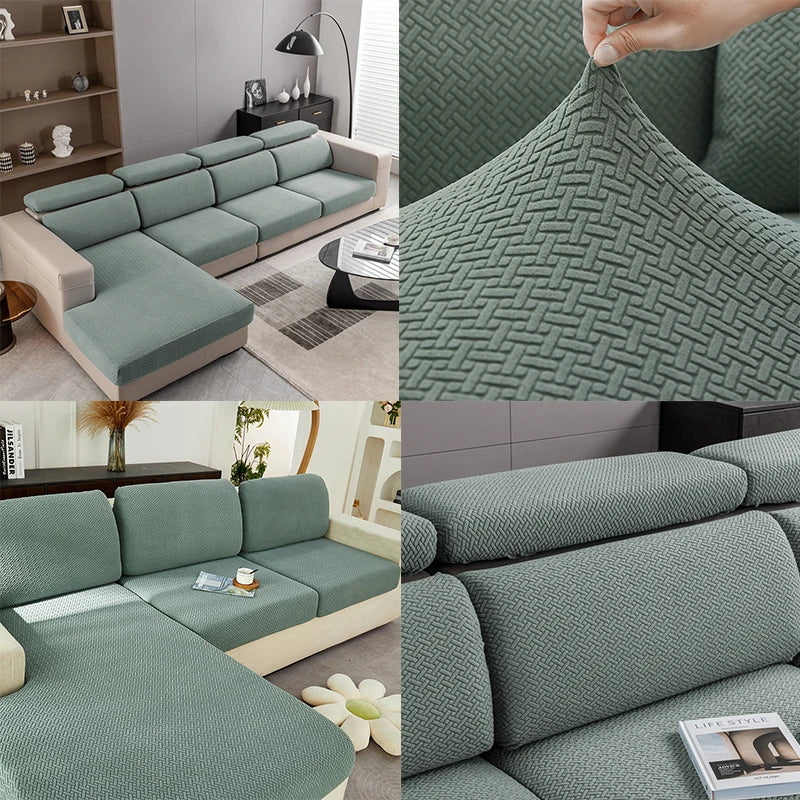 Thick Jacquard Sofa Seat Cushion Cover Funiture Protector Stretch Couch Covers ForLiving Room Removable Seat Slipcover Kids Pets