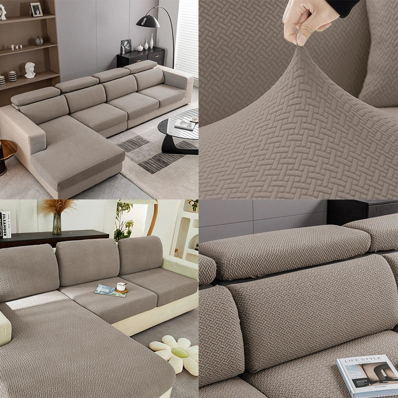 Thick Jacquard Sofa Seat Cushion Cover Funiture Protector Stretch Couch Covers ForLiving Room Removable Seat Slipcover Kids Pets
