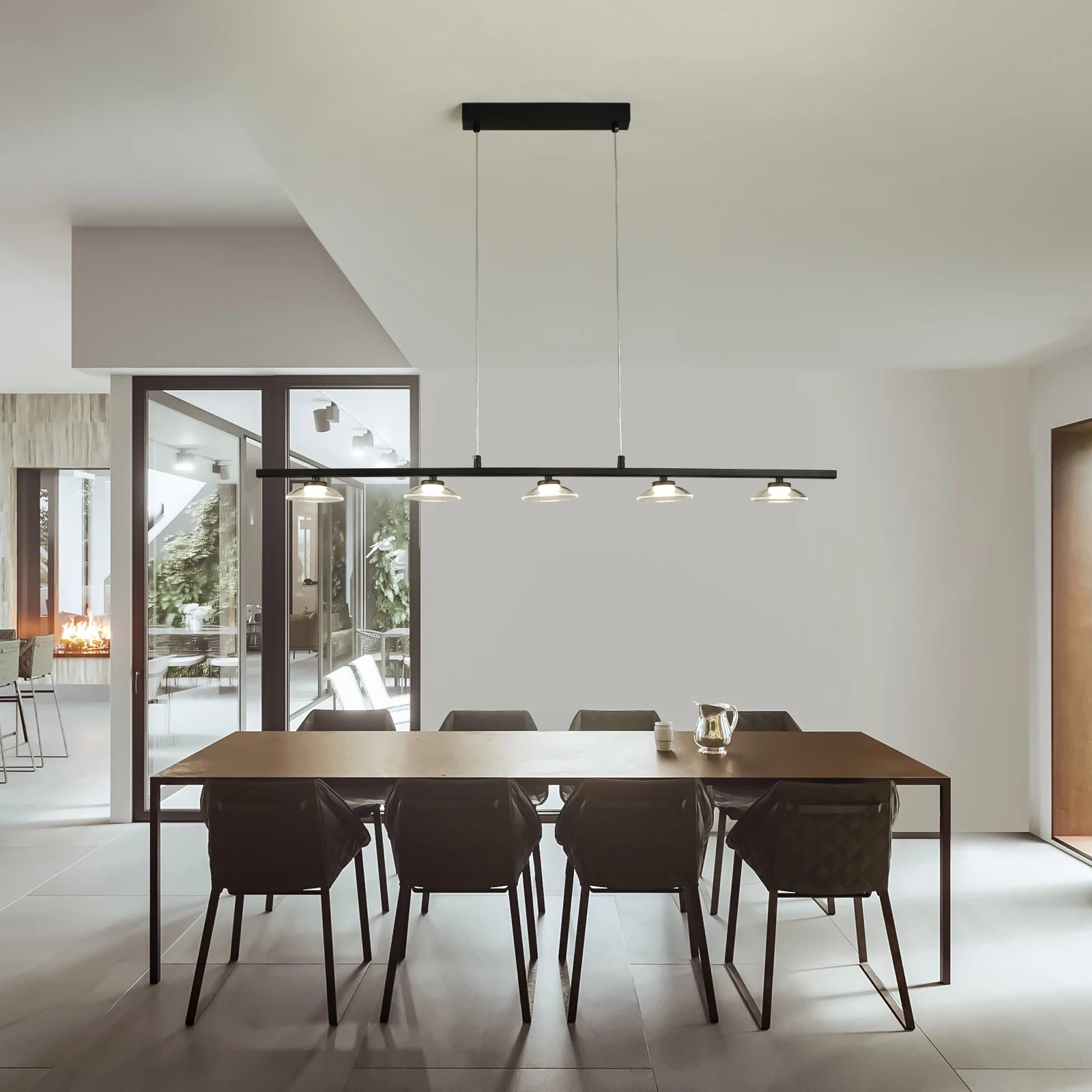 Modern Led Lighting Living Room Long Strip Chandeliers Dining Table Ceiling Lighs Meeting Room Café Bar Lamps Indoor Lamp