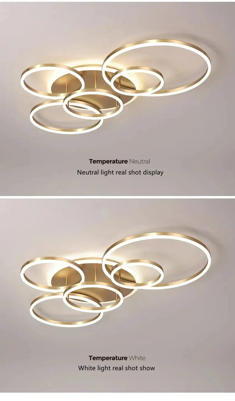 Modern LED Chandelier Lighting For Living Room Bedroom kitchen Study Ceiling Light Indoor Lamp Round Ring Lustre Home Decoration