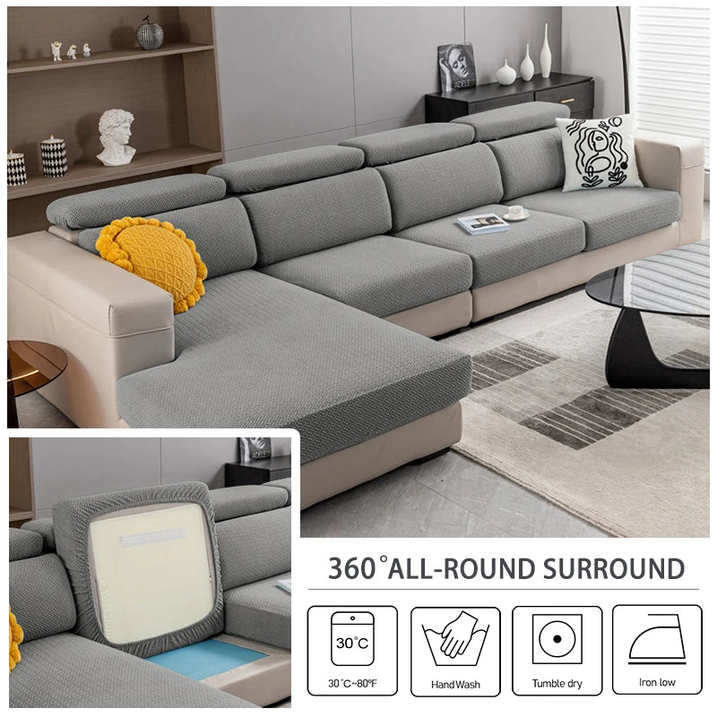 Thick Jacquard Sofa Seat Cushion Cover Funiture Protector Stretch Couch Covers ForLiving Room Removable Seat Slipcover Kids Pets