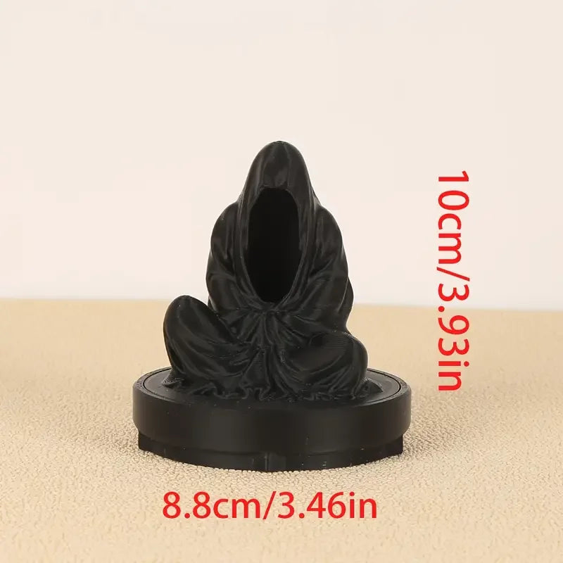 Grim Reaper Candle Holder - Spooky Halloween Decor, Durable Plastic Tabletop Statue for Meditation & Gothic Home Accents