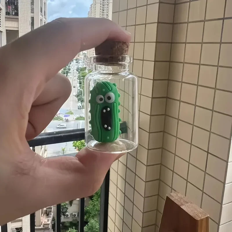 Funny Screaming Cucumber Jar Mini Glass Decorative Gourmet Party Favour Perfect for Multifunctional Home Accents Practical Hooks
