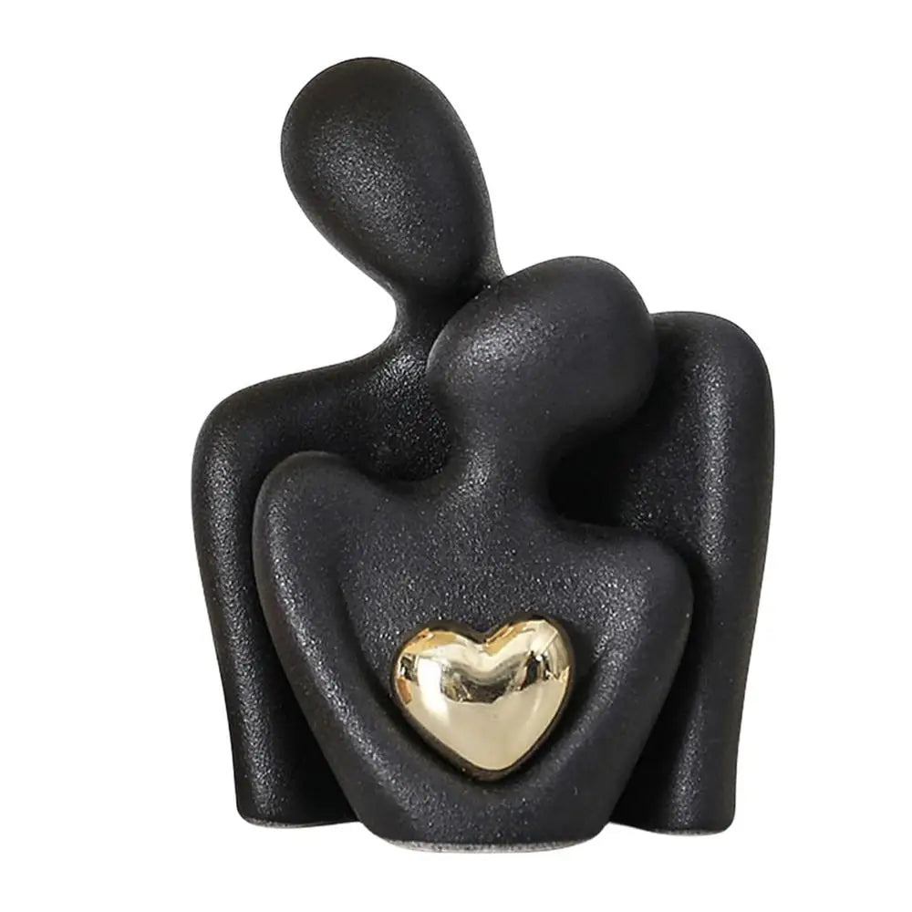 Couple Hugging Figurine Ceramic Couple Statue Abstract Modern Sculpture Love Figurines Art Craft Couple Home Accents
