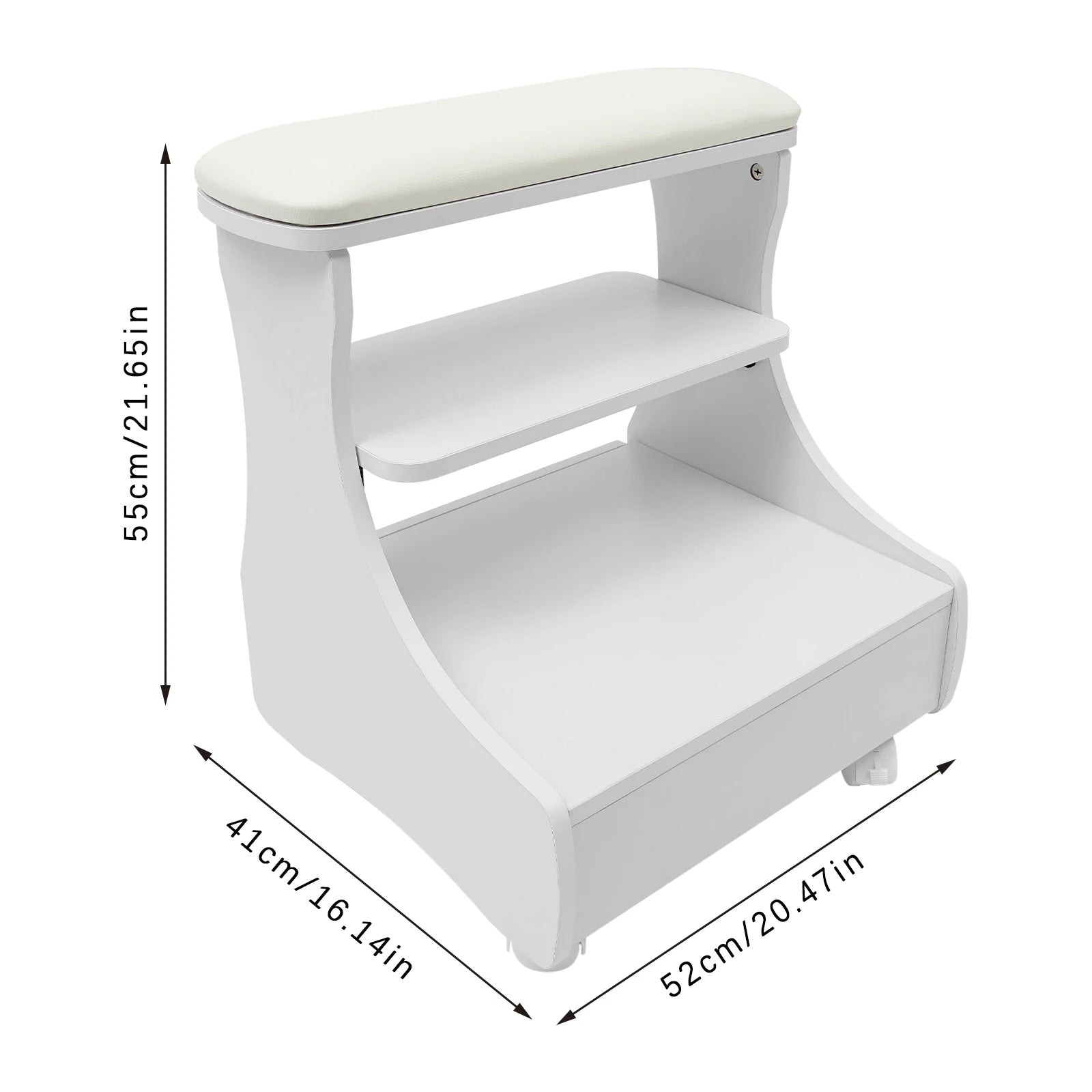 Pedicure Stool Foot Rest Pedicure Manicure Funiture Beauty Salon Nail Trolley Cart Footbath Stool with Wheels