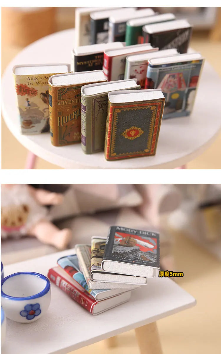 10pcs 1/12 Dollhouse Miniature Mini English Book for Blyth BJD OB11 Doll House Funiture Decor Accessories