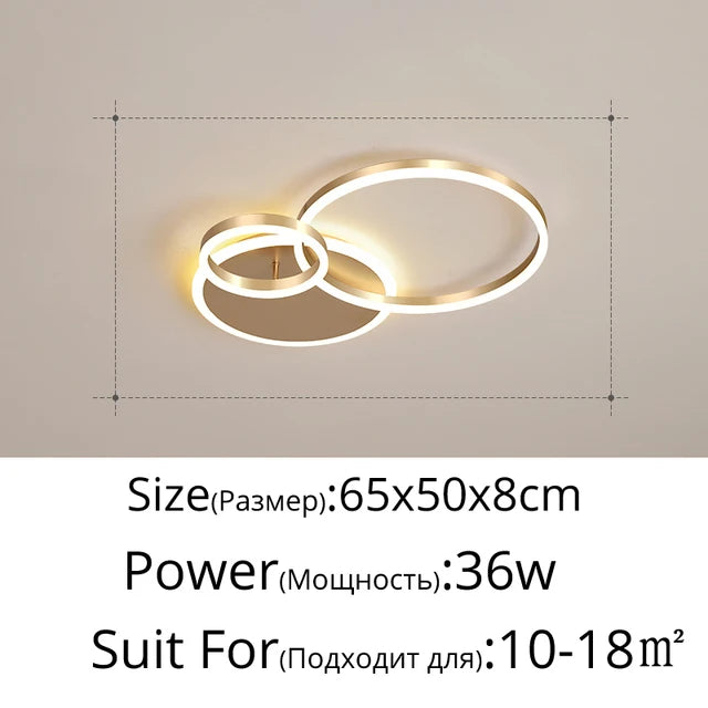 Modern LED Chandelier Lighting For Living Room Bedroom kitchen Study Ceiling Light Indoor Lamp Round Ring Lustre Home Decoration