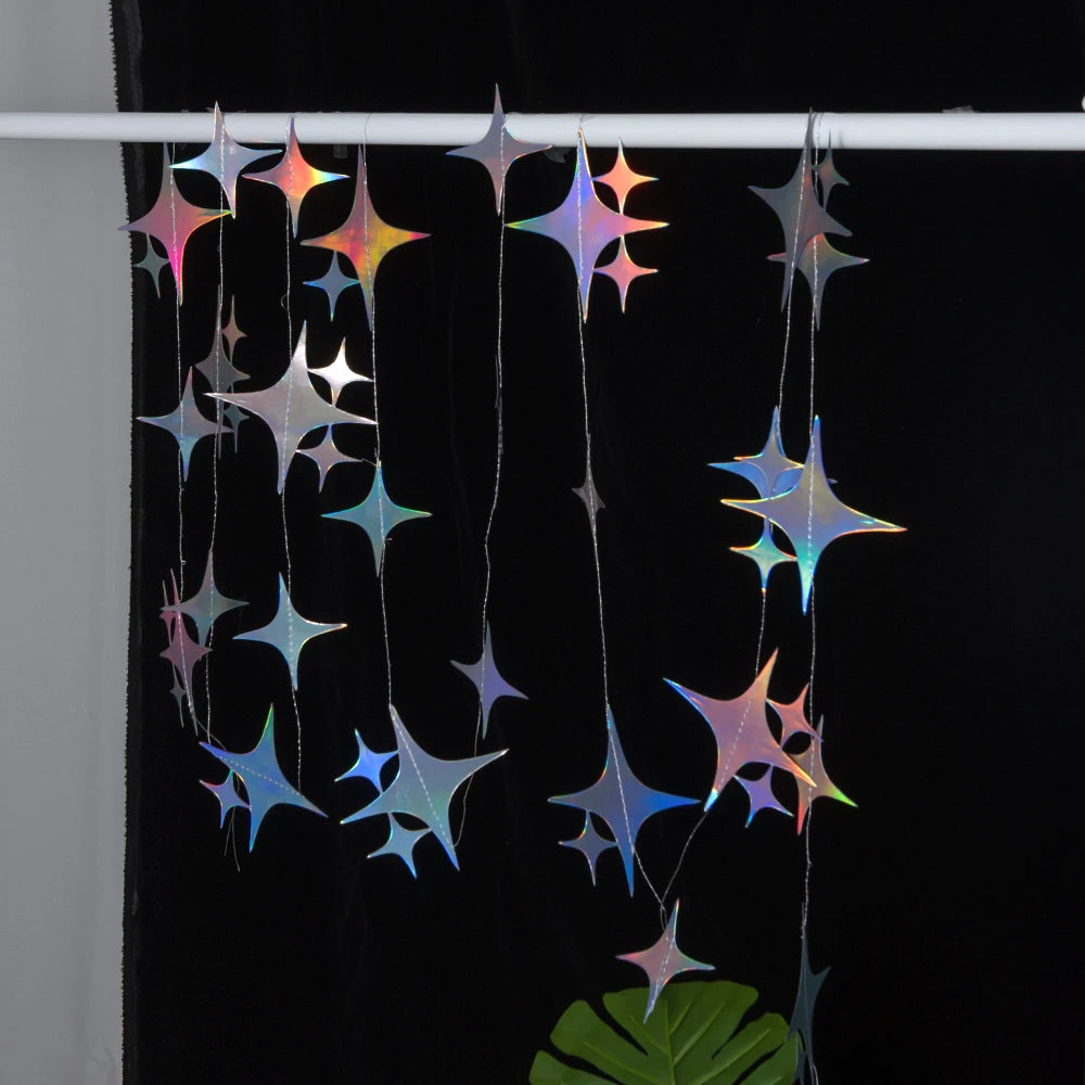 1 Pack Creative Star & Flower Hanging Decoration for Birthday Party Romantic Wedding Room Decor Sparkling Home Accents